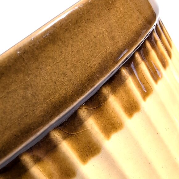 Set of 2 Vtg 60s T.G. Green "Granville" Casserole Bowls Brown/Honey Ribbed GUC - Picture 6 of 10